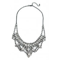 Ice Waterfall Rhinestones Encrusted Bib Necklace